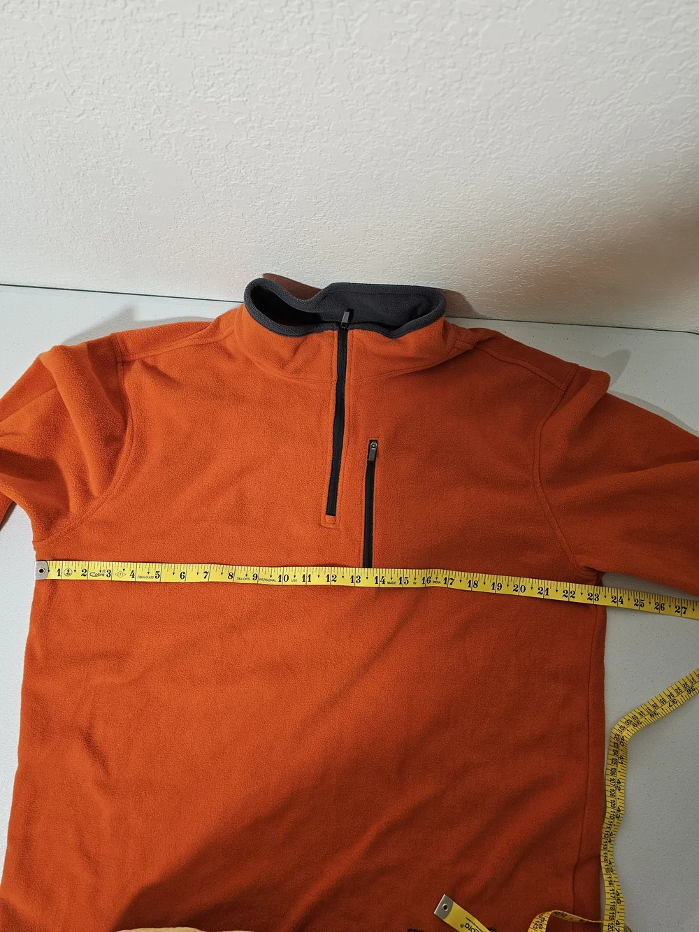 Free Country Men's Bright Orange Half-Zip Fleece with Gray Trim